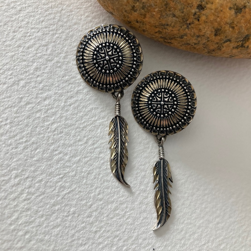 “HOST PICK” Feather Vintage Sterling Silver Earrings /Sterling Feather